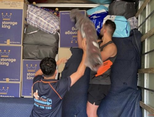 Warehouse removalists handling commercial equipment and stored goods