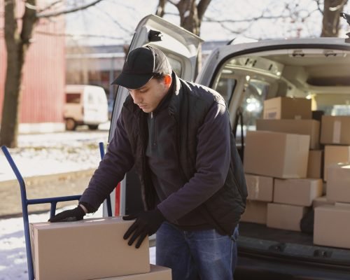 Commercial removalists transporting office equipment and furniture