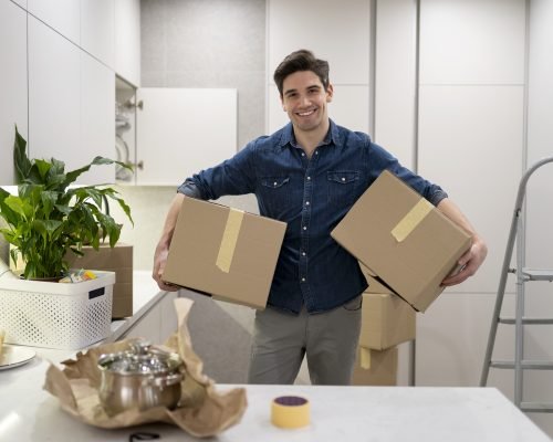 On Time Removals providing reliable assistance with household box transportation
